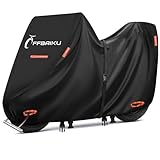 バイクカバー 300D【 ボックス対応 】薄い UVカット 防水/撥水 蒸れない 色褪せない オートバイカバー スクーターカバー バイク用車体カバー ワンタッチバックル前後付き 反射テープあり アイレット2つあり 盗難防止 ポリエステルオックス生地 125cc/250cc対応 ブラック,XL