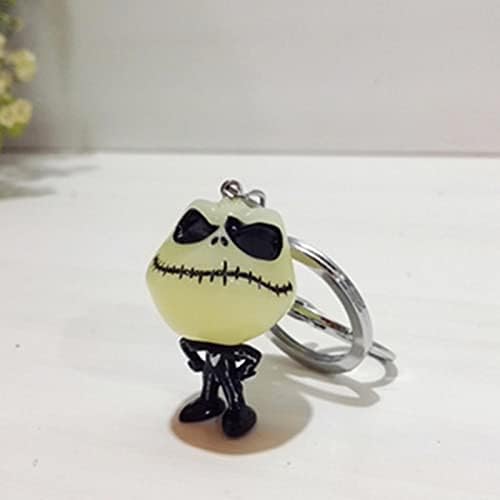 colorwind Personalized Luminous Key Chain, Nightmare Before Christmas Keychain Jack Skellington Key Ring Key Chain Fashion Ghost Keyring Men Women Halloween Party Creative Gift