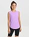 JOCMIC Girls Tank Tops, Quick Dry Kids Athletic Shirts, UPF50+ Workout Tanks for Dance Running Gymnastics Purple 11-12 Years