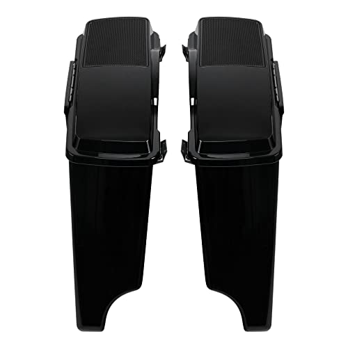 Alforjas TCMT extendidas de 5 pulgadas con tapa para altavoz de 6x9 pulgadas, con cierres cromados o negros, compatibles con modelos Harley Touring (1994-2013) miniatura 4