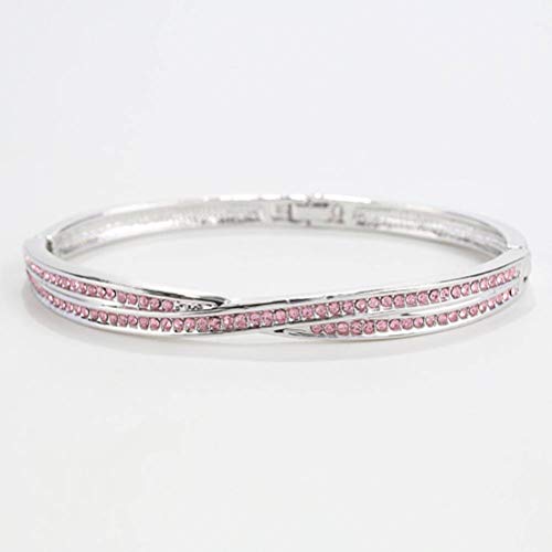 Saturey Bracelet en Cristal autrichienBracelet Polyvalent Bijoux Blanc (Color : Rose Red)