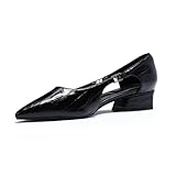YYNUDA Damen Pumps Hochhaltschuh Spitz Zehen Kleid Pumps Schuhe Ausschnitt Pumps Bequem Büro Alltag Partei Hochzeit Schwarz 38EU