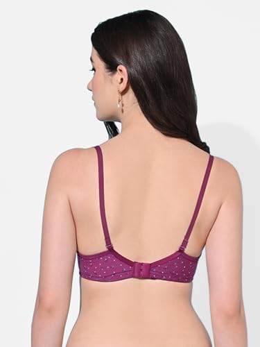 Image of FIMS - Fashion is my style Women Cotton Blend Padded Non-Wired Everyday Bra Pack of 1 Cup- B Multicolor