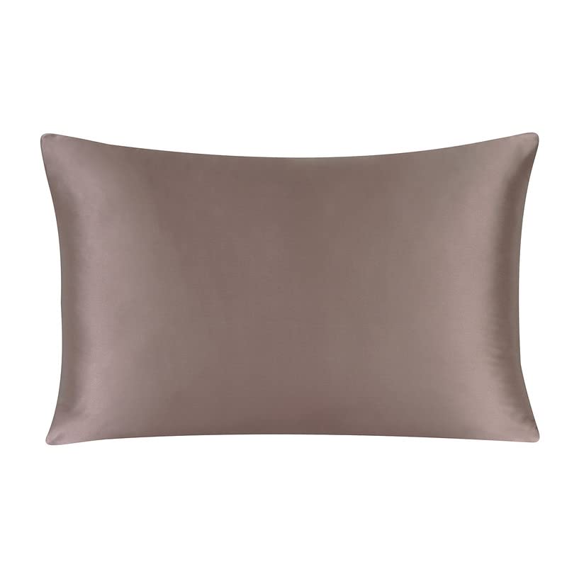 townssilk Federa di seta,100% naturale seta di gelso 19momme,doppia faccia,benefica per capelli e pelle,federa seta cuscino,ipoallergenica,cerniera nascosta,600 fili,1 pz,50x80cm,Graypurple