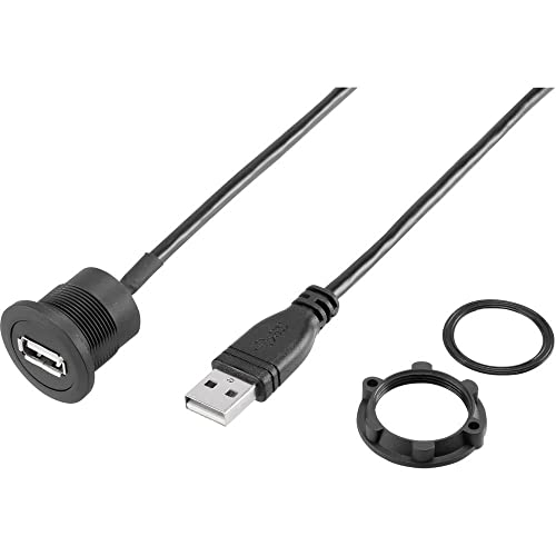 TRU Components USB A Panel Socket 2.0 USB-20 Contents: 1 Piece, black, 1.50 m