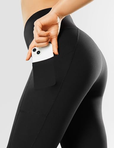 Yogaration Gym Leggings with Pockets Women High Waisted Activewear- Tummy Control Workout Yoga Pants - Non-See-Through Compression Black Leggings Women - Image 5