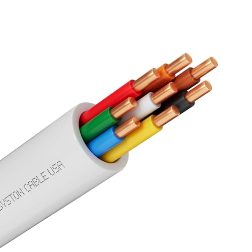 Syston 18/8 Thermostat Doorbell HVAC Heating Control Cable Wire 100% Solid Copper Conductors CL3R/FT4/CMR Riser-Rated UL/ETL Listed UV Resistant RoHS for Indoor/Outdoor Low Voltage Applications Use