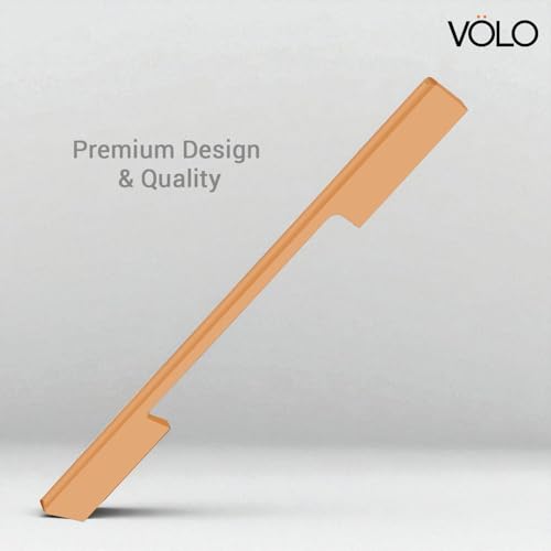 Image of VOLO Wardrobe Cabinet Handle - Multi-Use Pull Handle for Wardrobe, Drawer, Sliding Closet, and Door in Kitchen, Office, and Bedroom Pack of 1 (Rose Gold, 288MM (12 Inch))