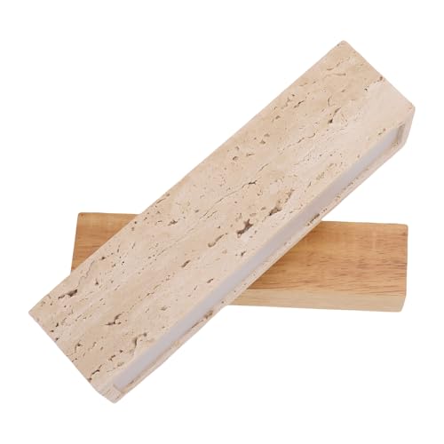 Haofy Applique Murale Moderne, Lampe de Chevet LED Rotative en Pierre de Travertin avec Lumière Chaude 3000K pour Couloir de Salon de Chambre à Coucher (Couleur du bois)