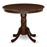 Pemberly Row Antique 36' Round Wood Dining Table in Mahogany