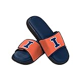 FOCO Illinois Fighting Illini NCAA Mens Foam Sport Slide Sandals - L