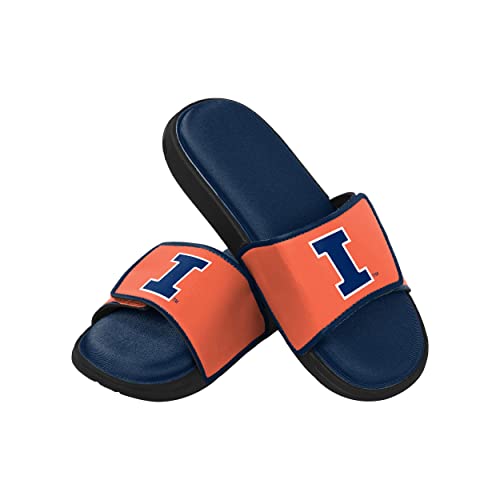 FOCO Illinois Fighting Illini NCAA Mens Foam Sport Slide Sandals - XL