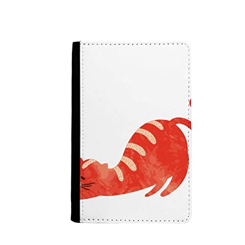 Étui portefeuille pour passeport chat aquarelle en simili cuir