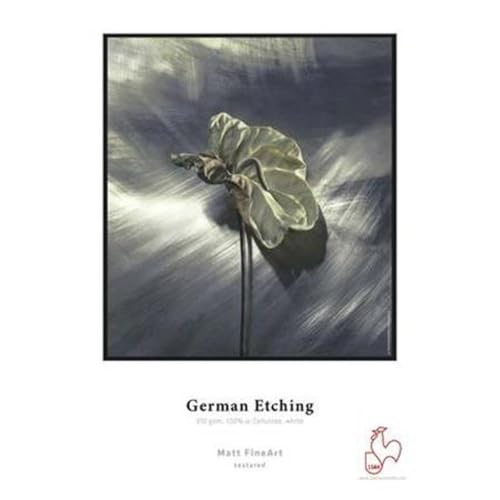 Hahnemuhle Matte German Etching, 100% TCF Pulp, Natural White Watercolor Inkjet Paper, 19.6 mil., 310 g/mA, 8.5x11", 25 Sheets