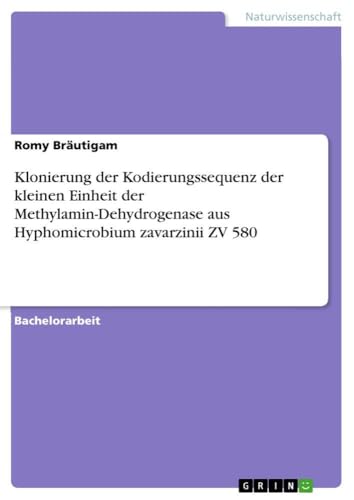Klonierung der Kodierungssequenz der kleinen Einheit der Methylamin-Dehydrogenase aus Hyphomicrobium zavarzinii ZV 580
