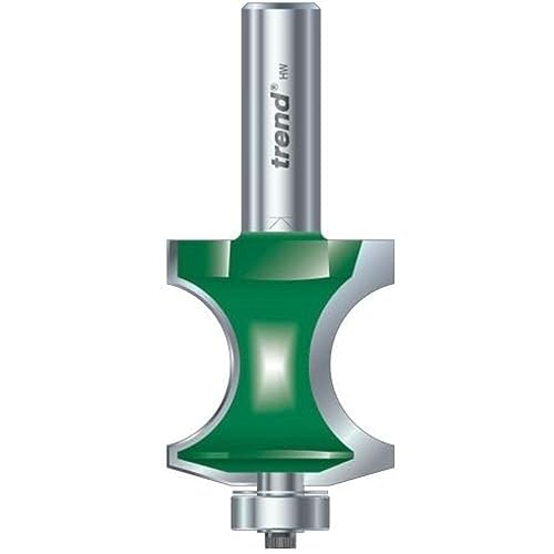 Image of Trend CraftPro Traditional Torus Router Cutter, 1/2 Inch Shank, 37mm Cut Diameter & 40mm Cut Length, 13.5mm Radius, Tungsten Carbide Tipped, Bearing Guided, C260X1/2TC