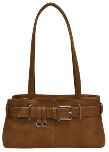 Vintage Winter Trendy Belt Underarm Bag Solid Simple Durable Handbag Commute Party Shoulder Bag for Women 2025