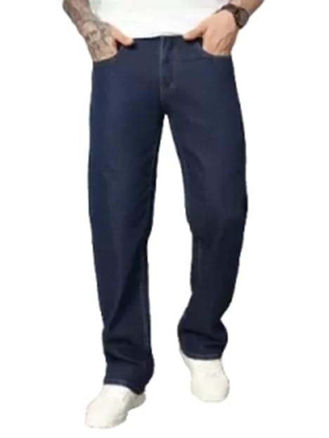 comfits Regular Fit Dark Blue Baggy Denim Jeans for Men-picture-48