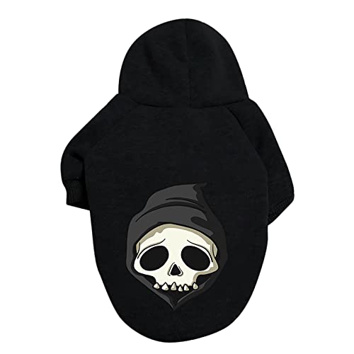 Puppy Clothes With Pocket Halloween Horror Skeleton Dog Sweater Pet Costume Costume Pet Sweater Pet Clothes Hangers And Rack (Black, S) #TOP4