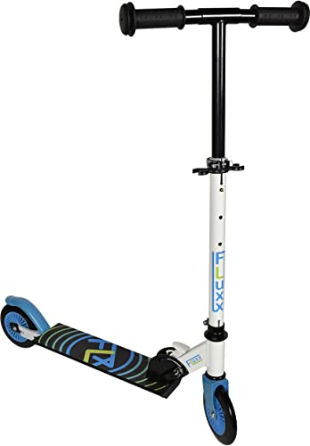 Trottinette pliable Fluxx 121mm blanc bleu vert pour éviter les bouchons