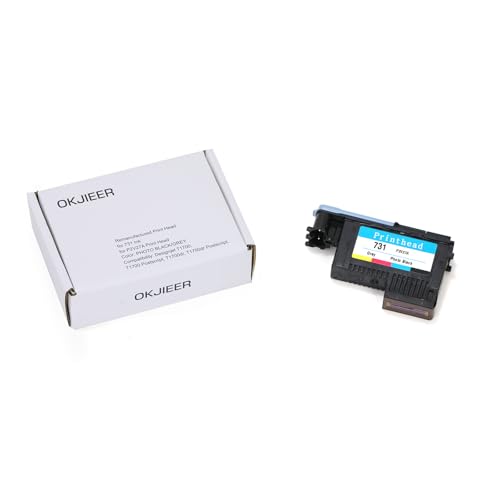 OKJIEER Cabeça de impressão remanufaturada, foto preta/cinza, substituição para HP P2V27A (731) cabe