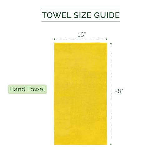 Image of Elegant Comfort Three Line Popcorn Towel Set for Bathroom 16 x 28 inches, Premium Hotel Quality 4-Pack Hand Towels, 100% Turkish Cotton, Soft and Durable, Quick Dry and Highly Absorbent, Yellow