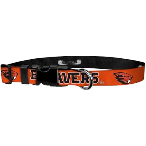Moose Pet Wear Dog Collar – Oregon State University Adjustable Pet Collars, 1 Inch Wide, Large, Orange, Orange Beaver (ACDL1-L-ORS475) Cover