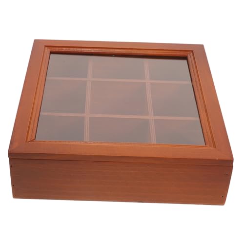 VOSAREA Wooden Tea Bag Organizer with Compartments Multi Functional Storage for Sugar Packets Coffee Bags and Sundries Sturdy Design for Kitchen Cafe and Party Use