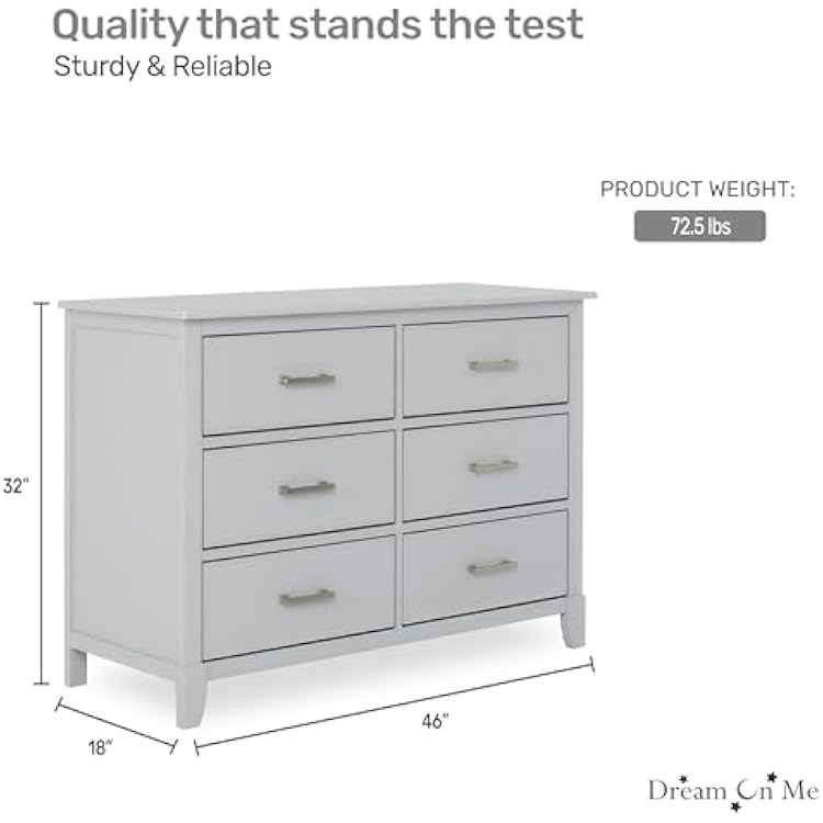 Dream On Me Cleo Double Dresser in Pebble Grey
