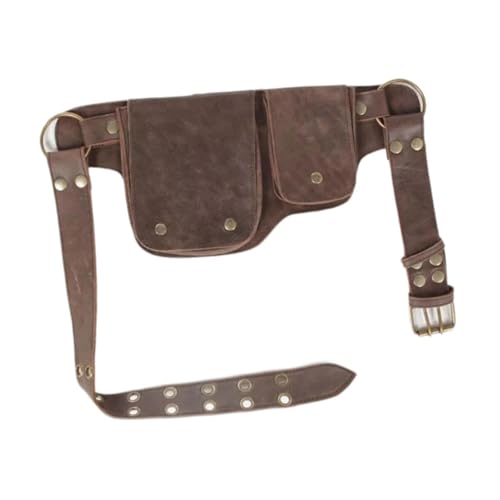 Sac banane Renaissance en cuir véritable avec bandoulière réglable pour festival médiéval