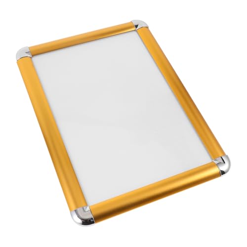 Ciieeo A4 Aluminum Alloy Wall-mounted Poster Frame Snap Open Photo Display Frame with Bright Gold Rounded Corners for Household and Bedroom Decor