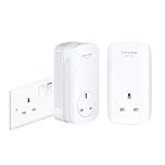 TP-Link TL-PA9020PKIT 2-Port Gigabit Passthrough Powerline Starter Kit, Data Transfer Speed Up to 2000 Mbps, Ideal for HD Video Streaming and Online Gaming, UK Plug (Renewed)