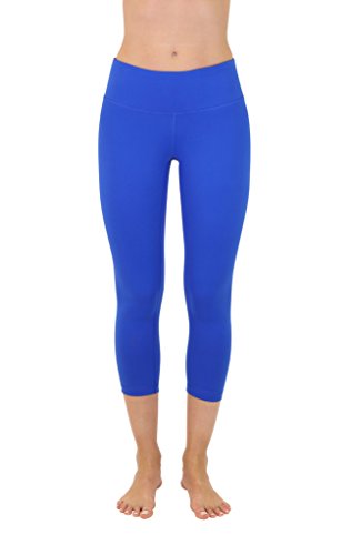 90 Degree By Reflex Yoga Capris - Yoga Capris for Women - Hidden Pocket - Lapis Blue - Large
