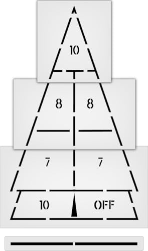 Shuffleboard Playground and Pavement Stencil Kit for Asphalt and Other Surfaces 3MM Bendable Reusable and Easy to Clean 4 Piece Plastic Template for Schools and Daycares by Marketing Holders