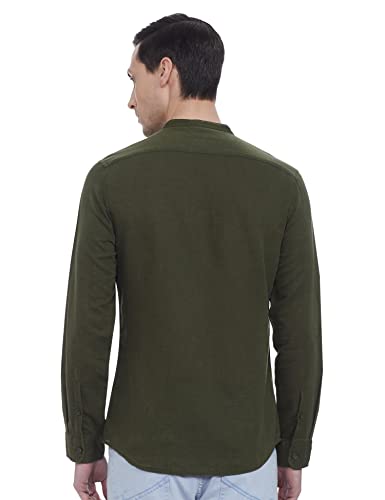 Image of Marks & Spencer Mens Solid Polyester Blend Collared Neck Regular Fit Easy Iron Shirt (Pack of 2)