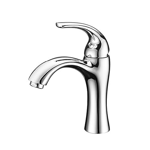 Grifo de lavabo cascada con control monomando de agua fría y caliente y diseño elevado