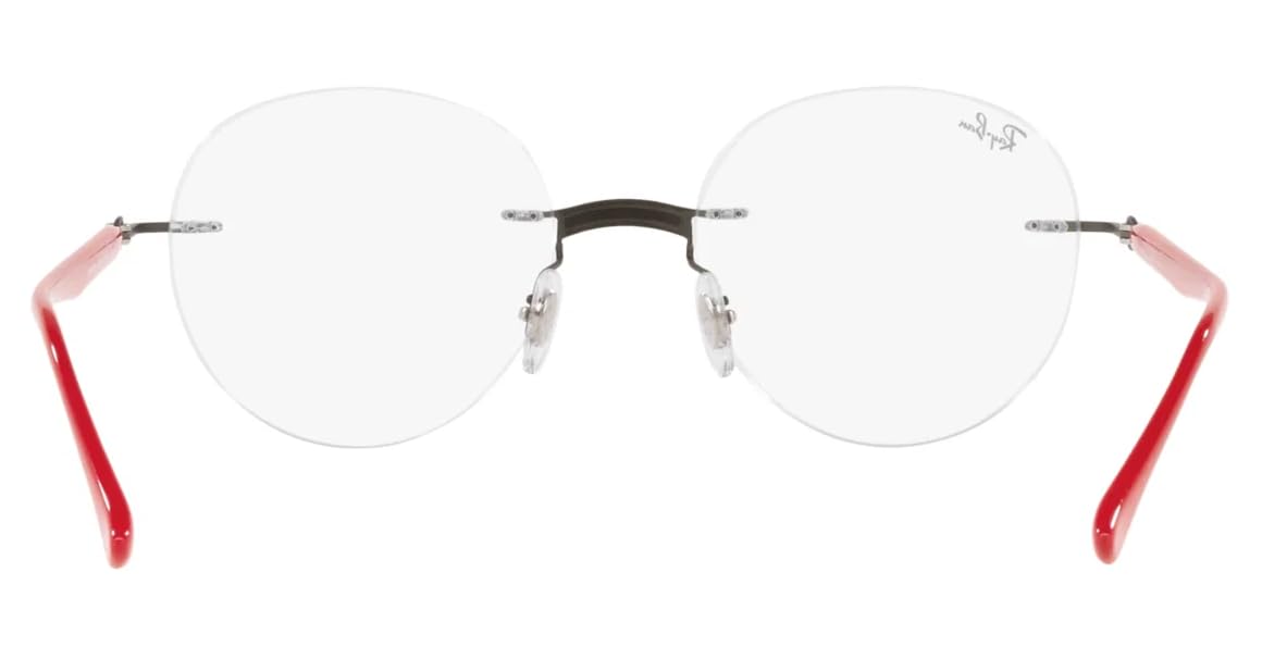 Ray-Ban Rx8768 tytanowe okrągłe oprawki do okularów korekcyjnych