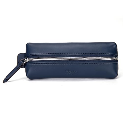 Trousse en cuir Lea bleu foncé idéale pour organiser votre sac Kate Lee