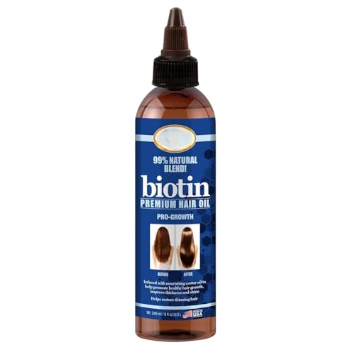 Biotin Premium Hair Oil Pro-Growth Formula, 99% Natural Blend, Sulfate-Free, Color-Safe, 8 fl oz, For Hair Growth and Strengthening. Beauty Salon
