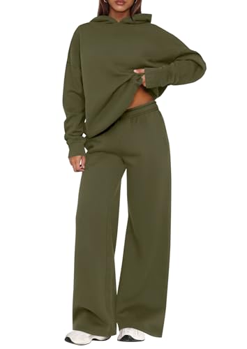 Image of PRETTYGARDEN Womens Sweatsuits 2 Piece Set 2026 Casual Winter Long Sleeve Hoodie Loose Wide Leg Sweatpants Fall Tracksuit