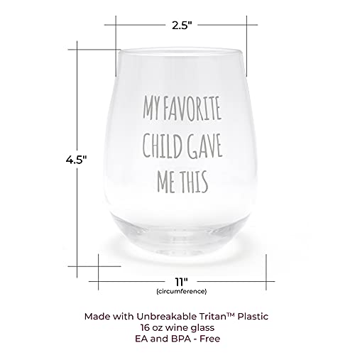 Vinjoy My Favorite Child Gave Me This Unbreakable Wine Glass, Best Gifts For Parents From Kids, Favorite Barware Gifts For Dad, Funny Father’S Day thumb #3