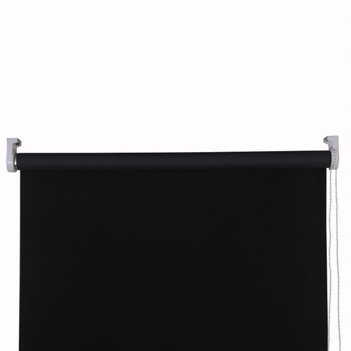 Apex Furnishings Black Blackout roller blinds for windows, Thermal Insulated UV Protection Child Safety Trimmable Easy Fit Home office Window Blinds W 120cm x L 165cm