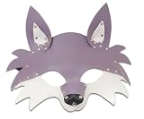 HMILY Steampunk leather animal masks, fox, tiger, wolf masks, Halloween costumes and props (Purple Fox)