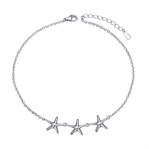 Image of S925 Sterling Silver Anklet for Women Adjustable Plus Foot Ankle Bracelet