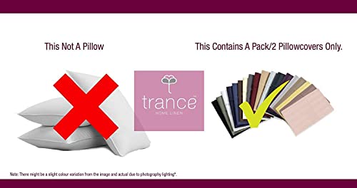 Image of Trance Home Linen 300TC 100% Cotton Jacquard Checks Pillow Covers | Set of 2 Pillow Cases |Standard Size (18 x 28 inch, Pearl)