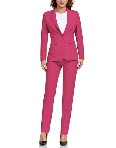 Women's Suit Professional Formal Suit Set Classic Temperament Two Piece Suit Blazer and Pants Pink Jacket