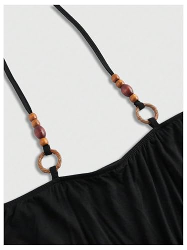 Verdusa Women's Off Shoulder Halter Top Flare Sleeve Ruched Fitted Going Out Tops3