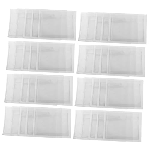 AUTSUPPL 50個 粘着式透明ラベルポケット 耐摩耗製 カード保護用多用途シールポケット 耐久性強化 インデックスカード整理用