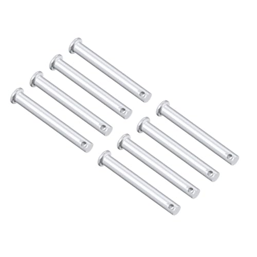 TA-VIGOR 8pcs 8 x 90mm Clevis Pins Single Hole, Zinc-Plated Steel Flat Head Link Hinge Pin Fastener for Mechanical Linkage, Ship Rigging, Fixed Parts