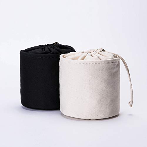 Tall Purse Organizer Insert Womens Canvas Round Handbag Organizer Storage,Handbag Purse Organizer Round Cosmetic Pouch Bag Bucket Makeup Bag (S, Black) #TOP5